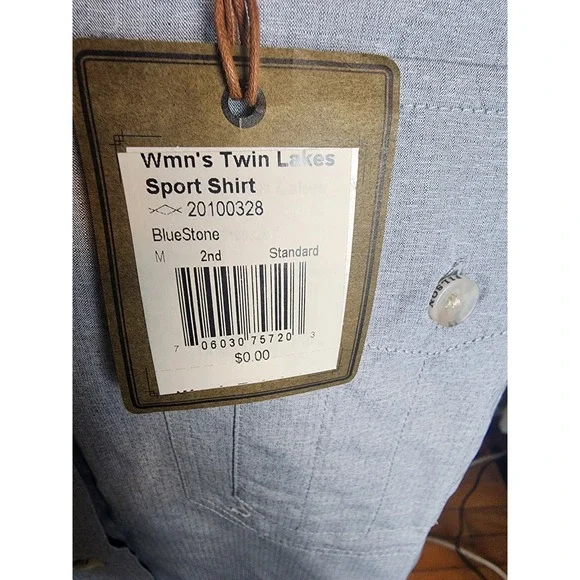 Filson Womens Twin Lakes Sport Shirt Blue Stone Long Sleeve Ventilated  M - Picture 8 of 10